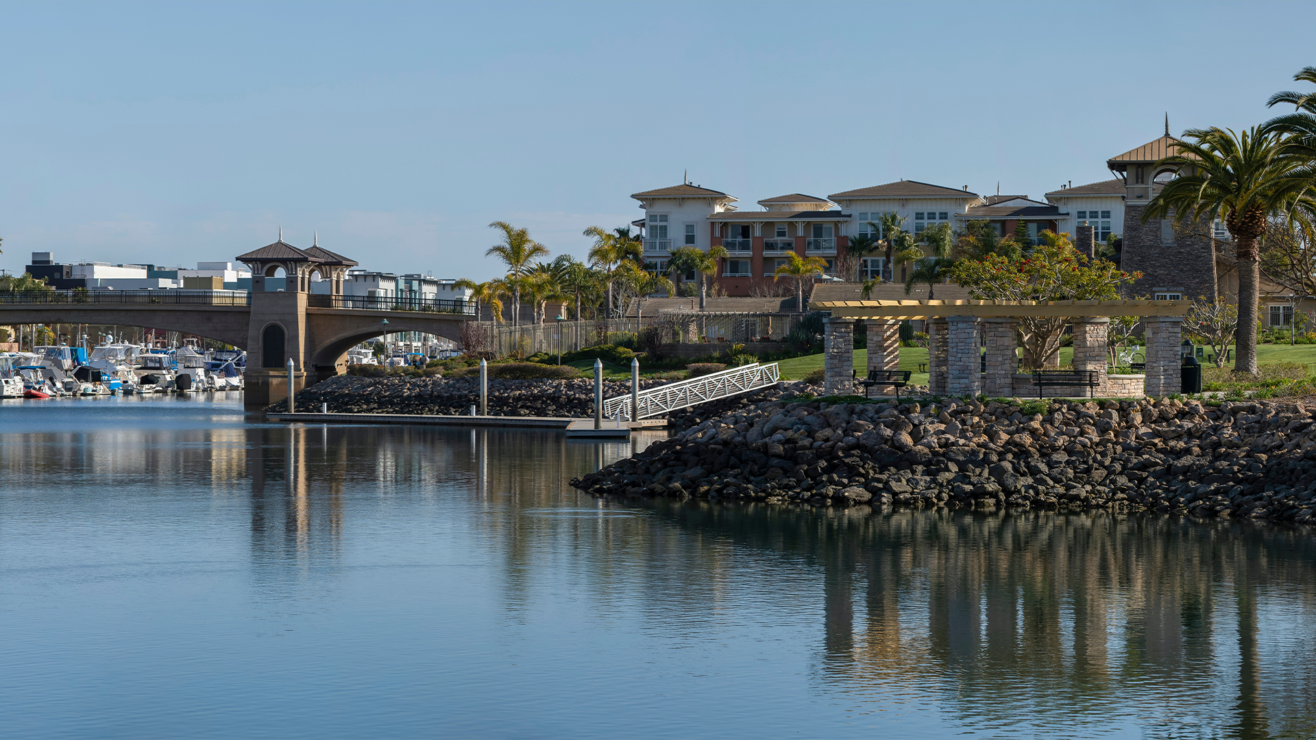 Day time view of the coastal skyline of Oxnard, CA