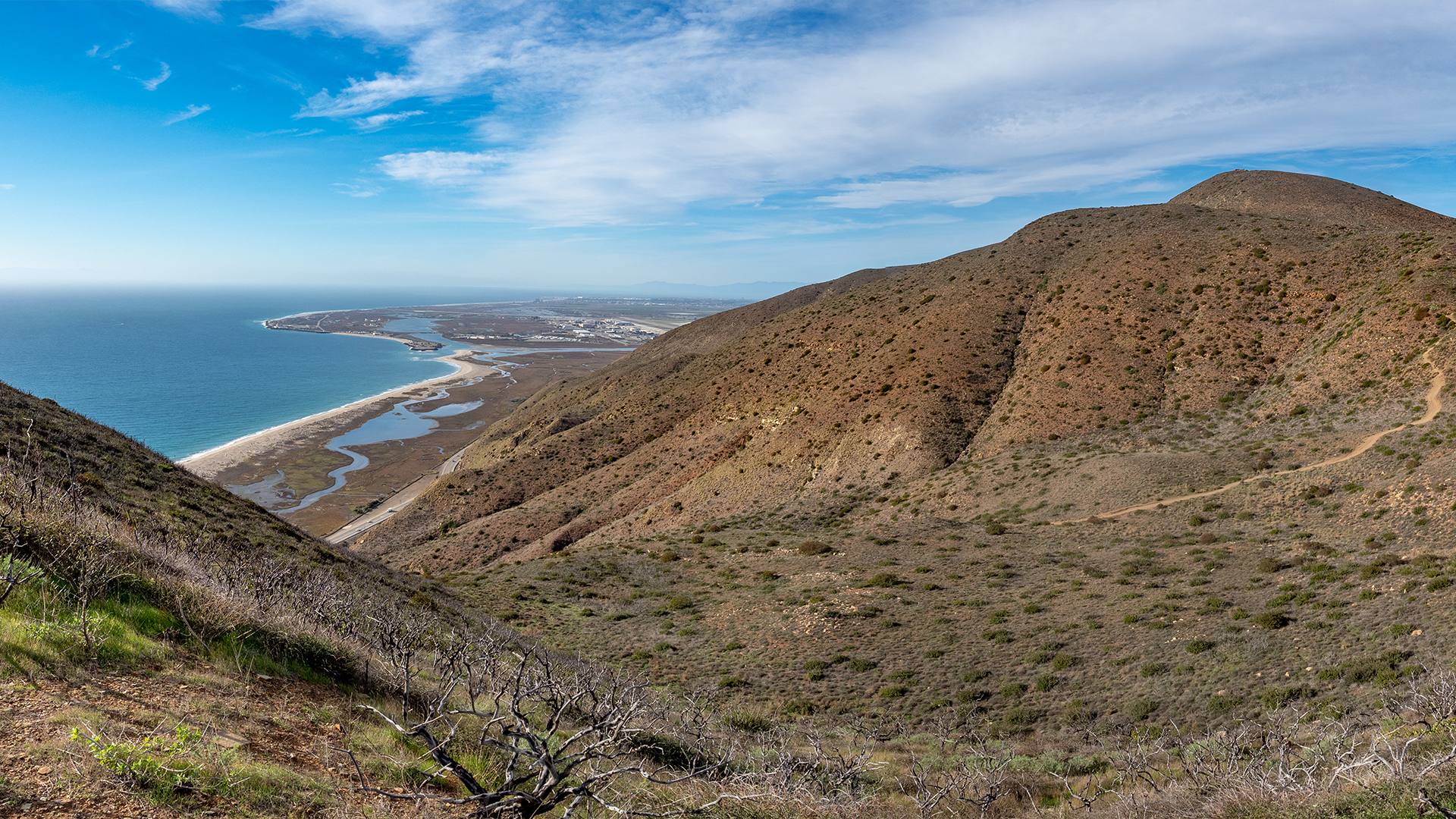 View of Port Hueneme Naval Base, from Chumash and Mugu Peak trail