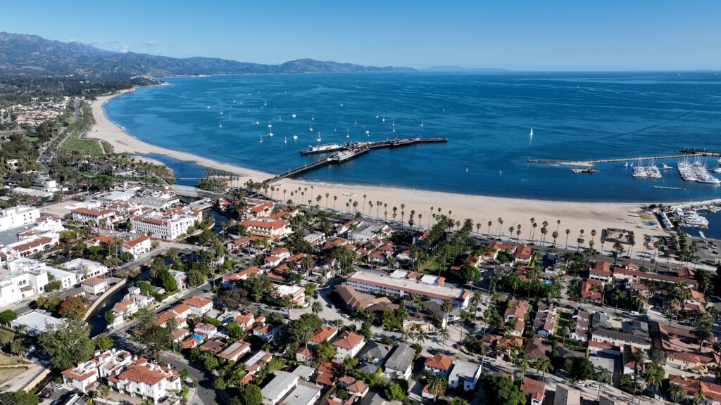 View of Santa Barbara and the California coast